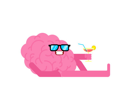 Brain relax. Brains are resting. Rest for thoughtsのイラスト素材