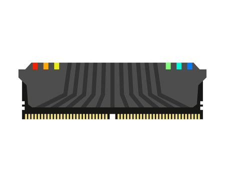 RAM memory card. Random access memory isolated. Computer component DDR