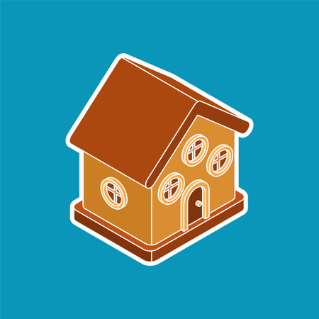 Gingerbread House. Cookie House. Edible Dwellingのイラスト素材