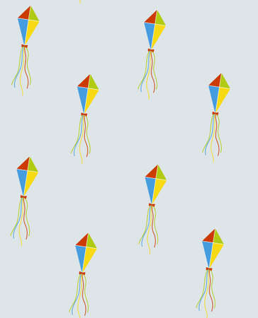 Vector seamless pattern with flying kites.のイラスト素材