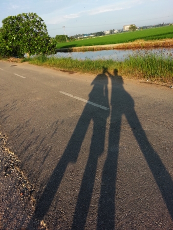 Shadow human posing の写真素材