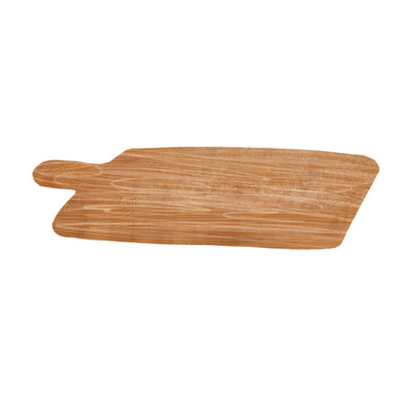 Wooden brown cutting board for groceries or food on a white background. An element for designing food and kitchen goods. Handmade digital illustrationの写真素材
