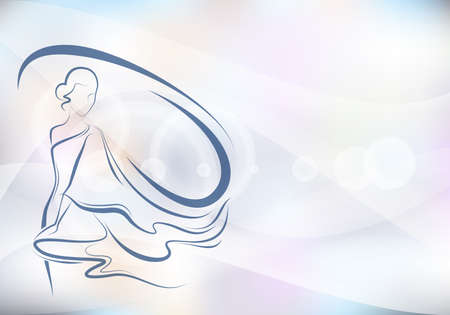 Vector illustration of the beautiful girl dressed in the flying dressのイラスト素材
