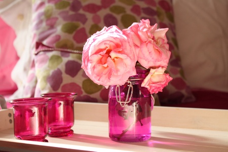 Pink pots and rosesの素材