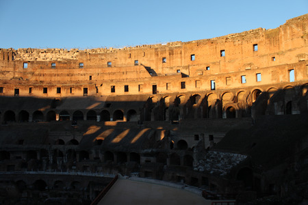 Colosseum, elliptical Flavian amphitheatre largest in Roman Empire built in 80AD by Emperor Vespasianの写真素材