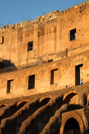 Colosseum, elliptical Flavian amphitheatre largest in Roman Empire built in 80AD by Emperor Vespasian, Rome Italyの写真素材