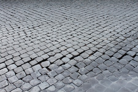 Cobblestones in Via Appia Antica, Rome typical pavement, Italyの写真素材