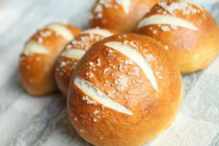 Laugenbrot, German bun the same type of bread of pretzel.の写真素材