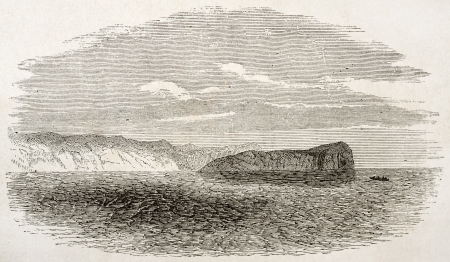 Elefant rock old view, near cape Guardafui, Somalia.  By unidentified author, published on Le Tour du Monde, Paris, 1860 のeditorial素材