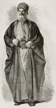 Old Jew from Babylonia. Created by Bayard after photo of unknown author, published on Le Tour du Monde, Paris, 1867のeditorial素材