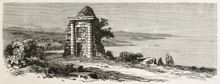 Roman sepulcher in Taksebt, Algeria. Created by Dohousset, published on Le Tour du Monde, Paris, 1867のeditorial素材