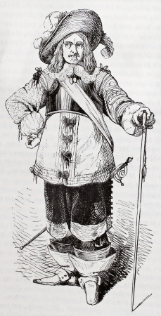 Francois de Vendome, duc de Beaufort, old engraved portrait. Created by Montigneul, published on Magasin Pittoresque, Paris, 1844のeditorial素材