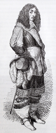 Louis II de Bourbon, prince de Conde, old engraved portrait. Created by Montigneul, published on Magasin Pittoresque, Paris, 1844のeditorial素材