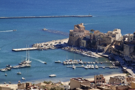 Castellammare del Golfo seaport, north-western Sicilyの写真素材