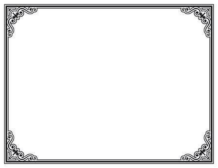 black and white decorative frameのイラスト素材