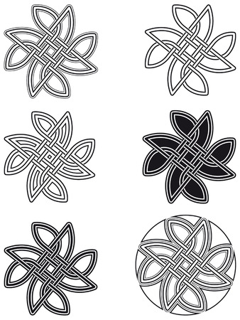 Celtic knot six different arrangementsのイラスト素材