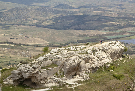 The Rock of Ceres is an important site for devotion to the Goddess in Enna, Sicily.の写真素材