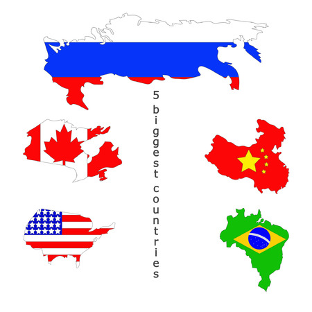 illustration of 5 biggest countriesのイラスト素材