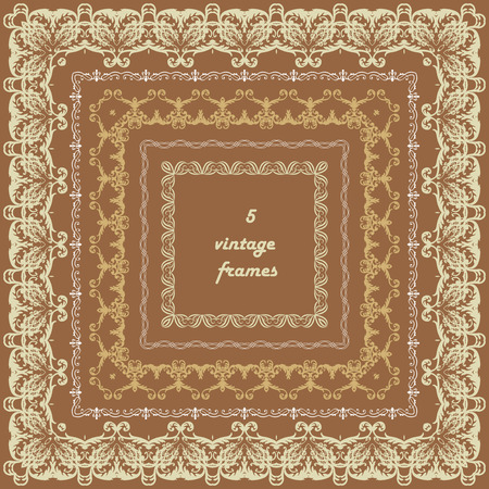 illustration of five frames.のイラスト素材