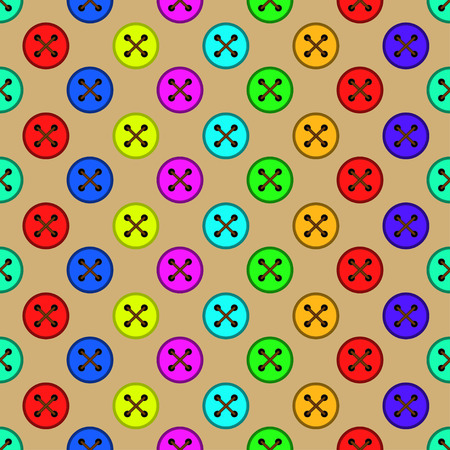 Vector illustration of colored button seamless pattern.のイラスト素材