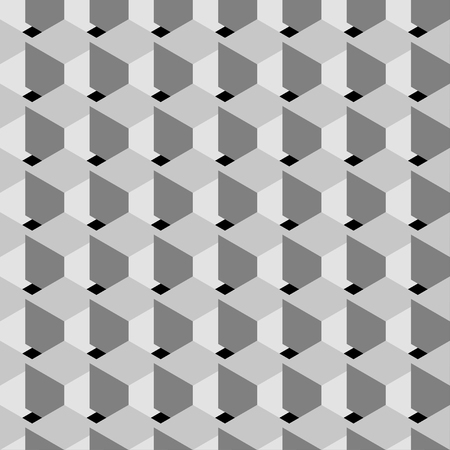 Vector illustration of seamless pattern background with gray cube.のイラスト素材