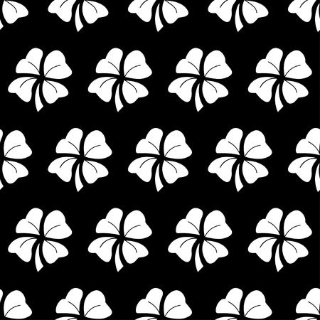 Vector illustration of white clover seamless pattern background.のイラスト素材