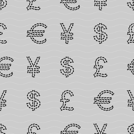 Vector illustration of currency seamless pattern background.のイラスト素材