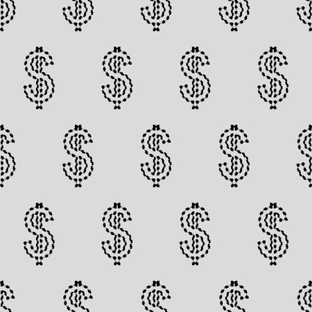 Vector illustration of dollar sign seamless pattern background.のイラスト素材
