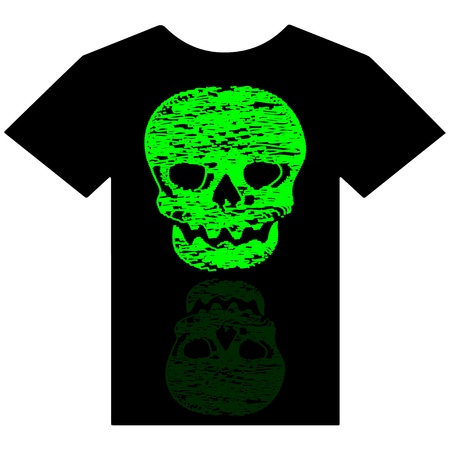 Vector illustration of t-shirt with a skull.のイラスト素材