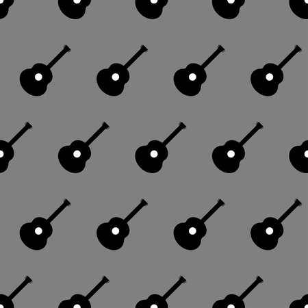 Vector illustration of classical guitar seamless pattern background.のイラスト素材