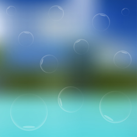 abstract blur background with bubbles.のイラスト素材