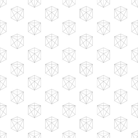 Vector cube seamless pattern on white background.のイラスト素材