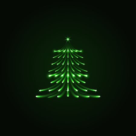 Vector fireworks Christmas tree background.のイラスト素材