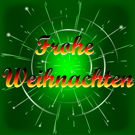 Vector Merry Christmas card with greetings in german language.のイラスト素材