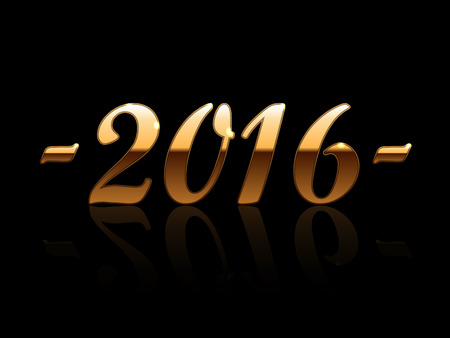 Golden glitter 2016 background with quotes. Vector background.のイラスト素材