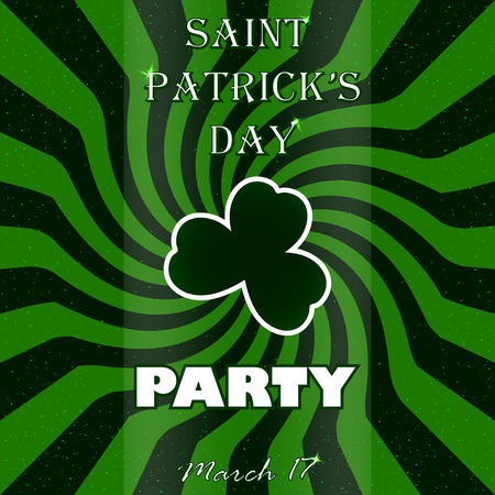 St. Patrick's Day party vector poster with shamrock. Party poster. Stock vector.のイラスト素材