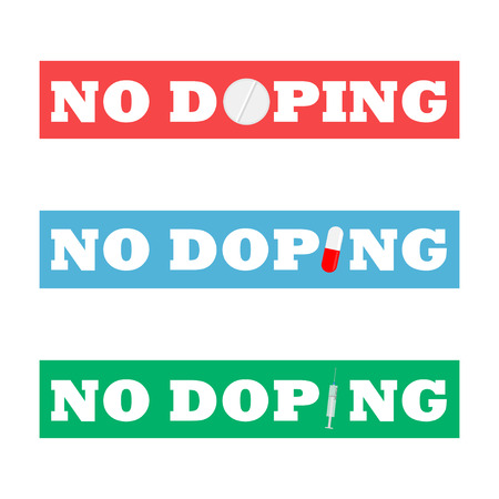 Banners with lettering "no doping". Vector illustration.のイラスト素材