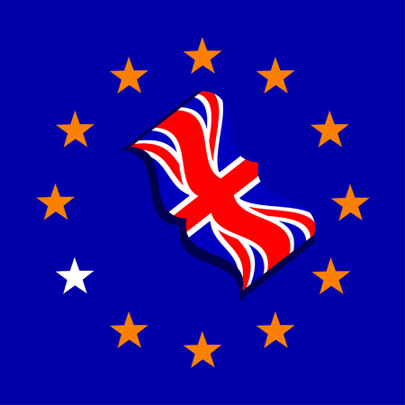 Vector ue and uk flags. Brexit. Vote in Great Britainのイラスト素材