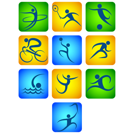 Vector set of sport icon. Summer games symbols.のイラスト素材