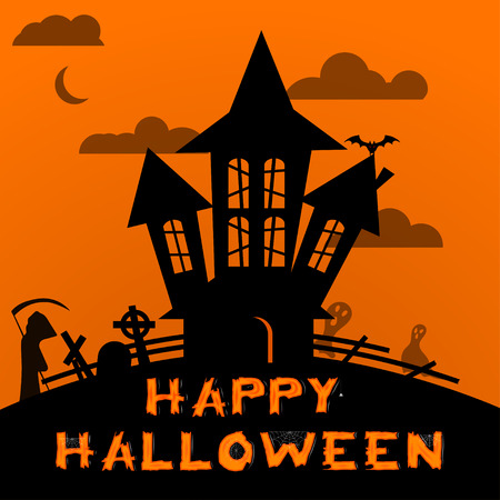 Halloween vector background.のイラスト素材