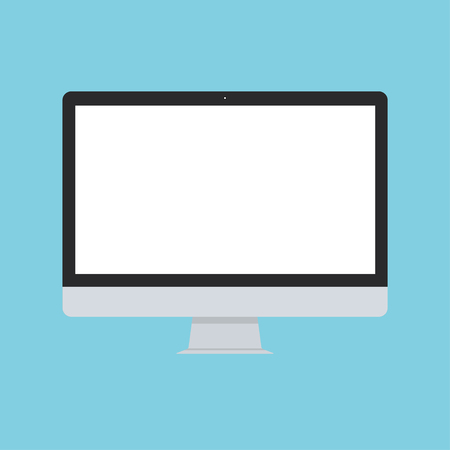 Vector illustration of modern screen monitor in flat style. Popular computer display.のイラスト素材