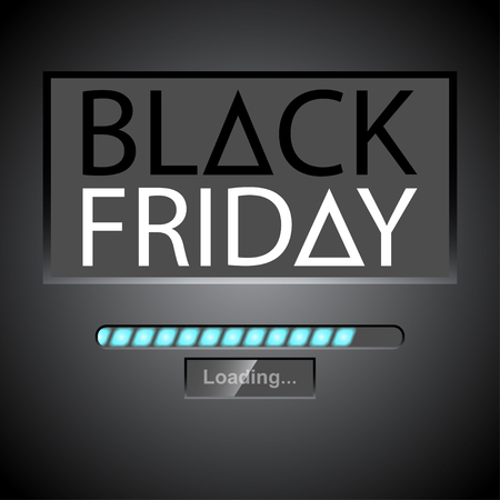 Black friday vector background with progress loading bar. Concept for Black Friday.のイラスト素材