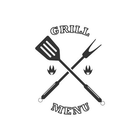 Vector grill menu icon. Isolated on white background.のイラスト素材