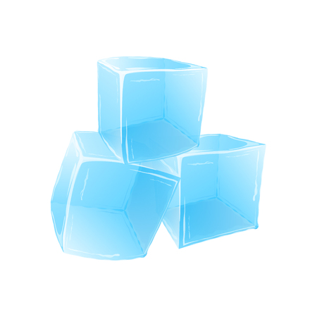 Ice cubes isolated on white background. Vector illustration.のイラスト素材