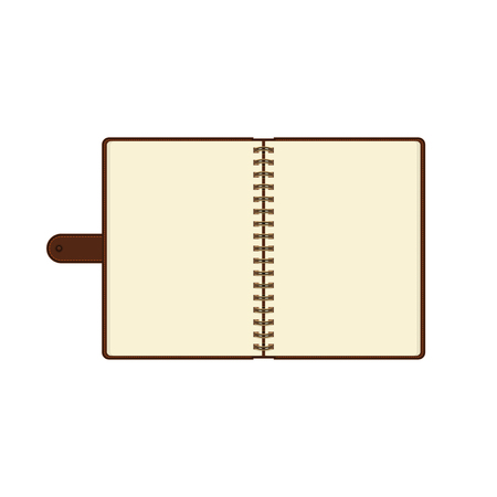 Open diary or personal organizer with empty pages. Isolated on white background daily planner. Vector.の写真素材