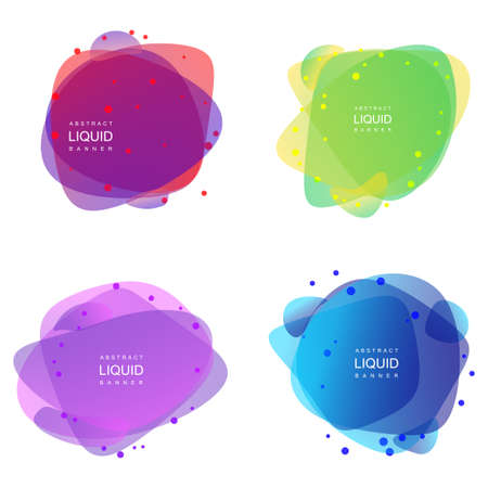 Set of liquid color abstract geometric shapes.のイラスト素材