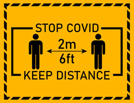 Social distance background, safety distance, measure protection from spread coronavirus, people isolation from coronavirus. Vector.のイラスト素材