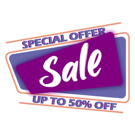 Sale banner. Special offer tag. Template for hot deal. Isolated on white background. Vector illustrationのイラスト素材