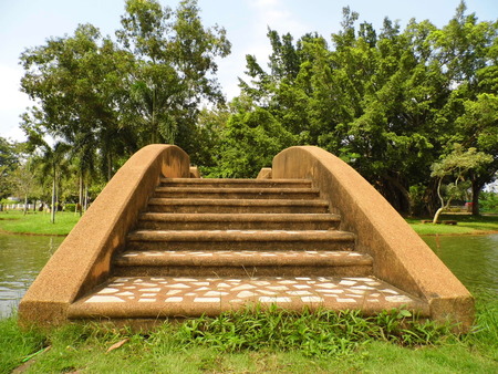 Stone bridge in the parkの写真素材