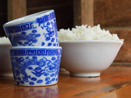 Rice bowl and little cupの写真素材